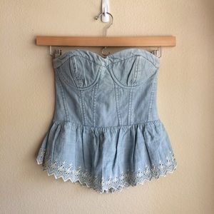 Ralph Lauren Denim & Supply Peplum Bustier top